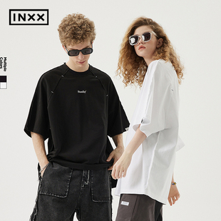 【INXX】Standby 明星同款黑白插肩短袖T恤基础logo长袖打底衫男