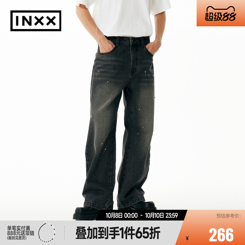 【INXX】APYD潮牌24冬新品手缝钻水洗牛仔长裤男女同款APE4221323