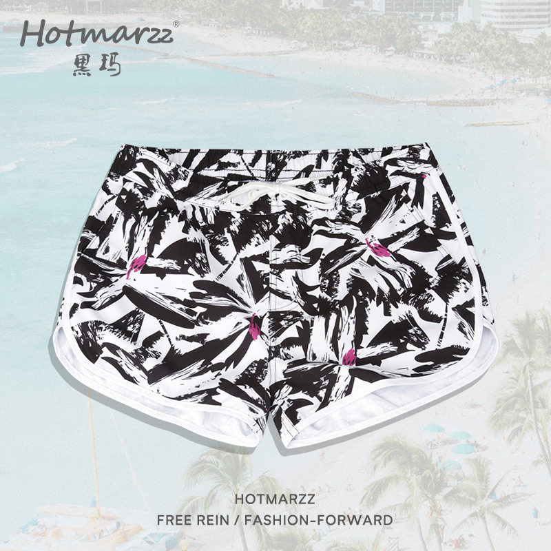 hotmarzz/黑玛速干泳裤女夏季海边游泳可下水沙滩裤温泉度假短裤