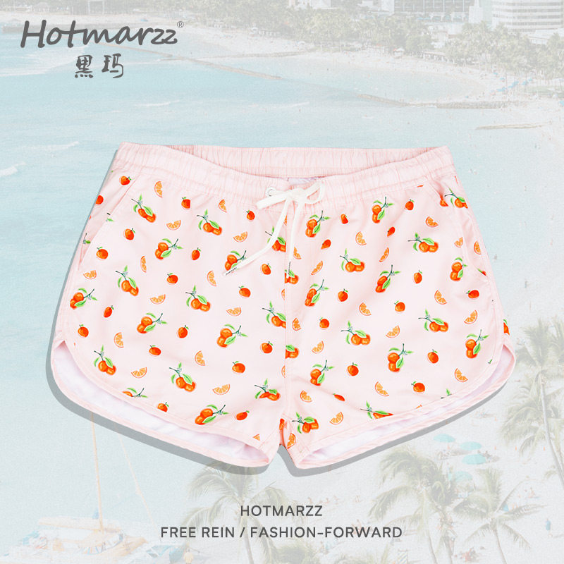 hotmarzz/黑玛女士速干沙滩裤夏季海边度假泳裤跑步温泉印花短裤