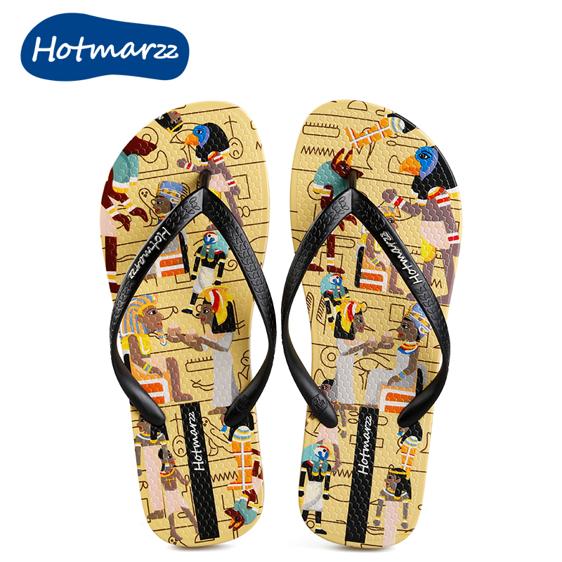 hotmarzz/ºÚÂêÓ¡»¨ÈË×ÖÍÏЬŮƽµ×¸ú·À»¬¼Ð½ÅÁ¹ÍÏÏÄÍ⴩ɳ̲Ь