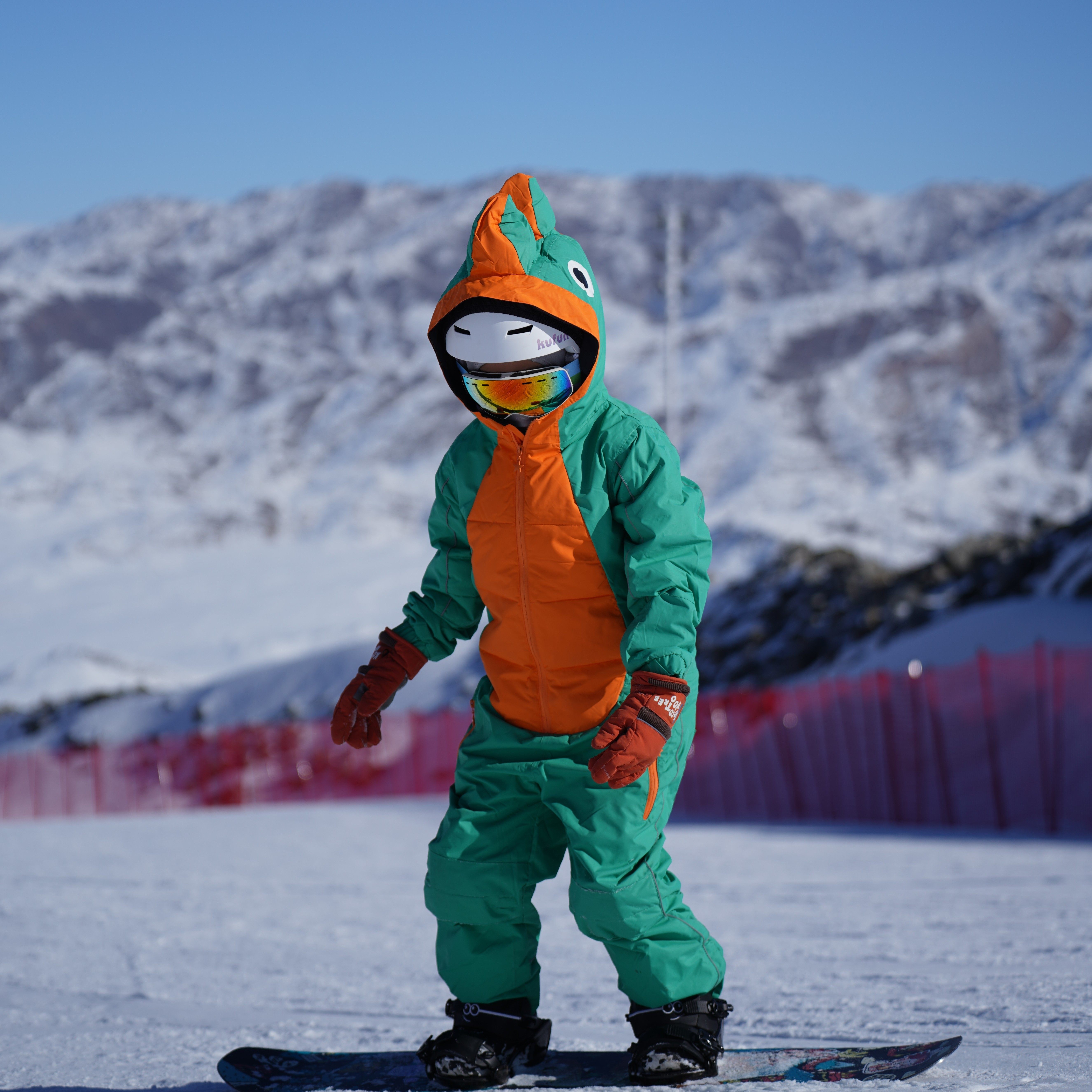 儿童连体滑雪服单双板加厚保暖防风防水独角兽卡通宝宝滑雪服男女