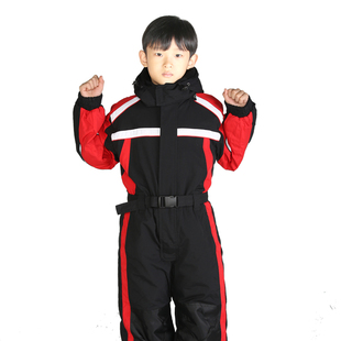 儿童连体滑雪服东北滑雪男童女童孩冲锋加厚保暖单双板衣裤套装