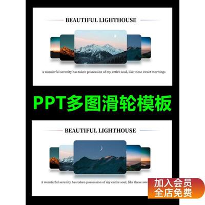 多图排版模板PPT平滑轮播照片ppt图片轮播滚动播放效果素材