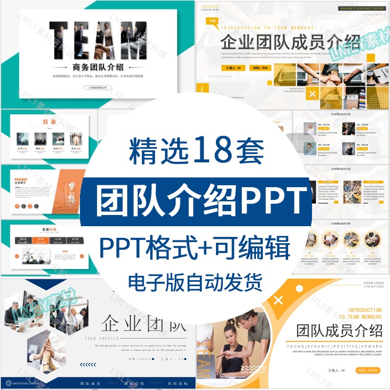 单位公司企业部门团队介绍ppt团队成员人员结构介绍模板简约商务