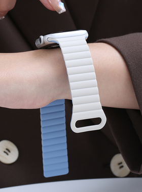 索柯适用apple watch10表带苹果98代iwatch8/7/6/5/se/4/3手表表带硅胶双色4546mm创意运动磁吸男女新款Ultra