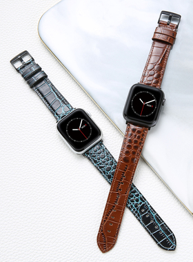 适用apple watch10真皮质表带苹果手表9/8代运动个性男女小众iwatch7/6se代series45mm潮牌42mm44黑色ultra2