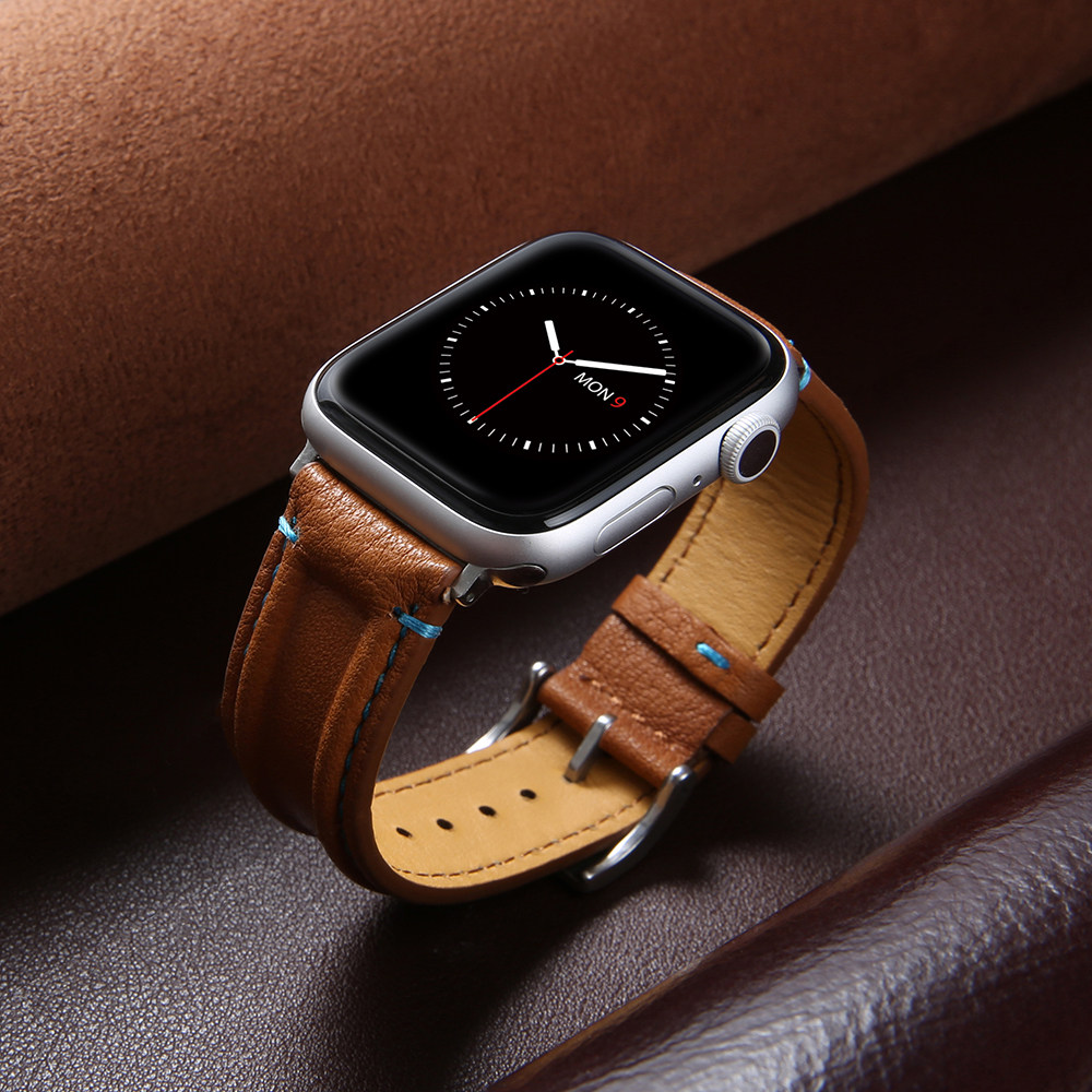 适用apple watch9手表带苹果iwatch8真皮表带苹果7代智能手表带6se