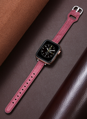 索柯iwatch10表带applewatch9/8真皮se苹果手表iphone watch7男s6女小众潮watchse 44mm保护红色小蛮腰ultra2