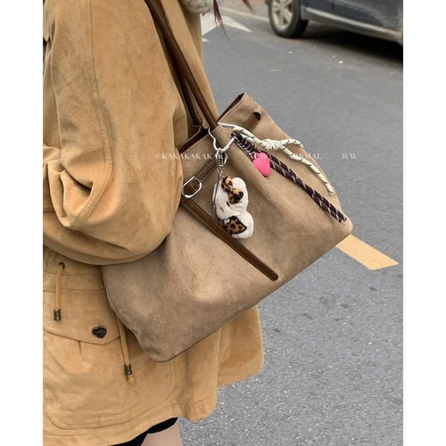 韩国麂皮绒腋下包女2025新