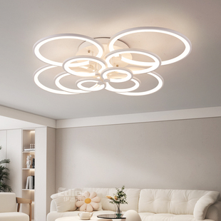 客厅灯现代简约组合圆环大厅主灯全光谱护眼卧室书房新款 吸顶灯