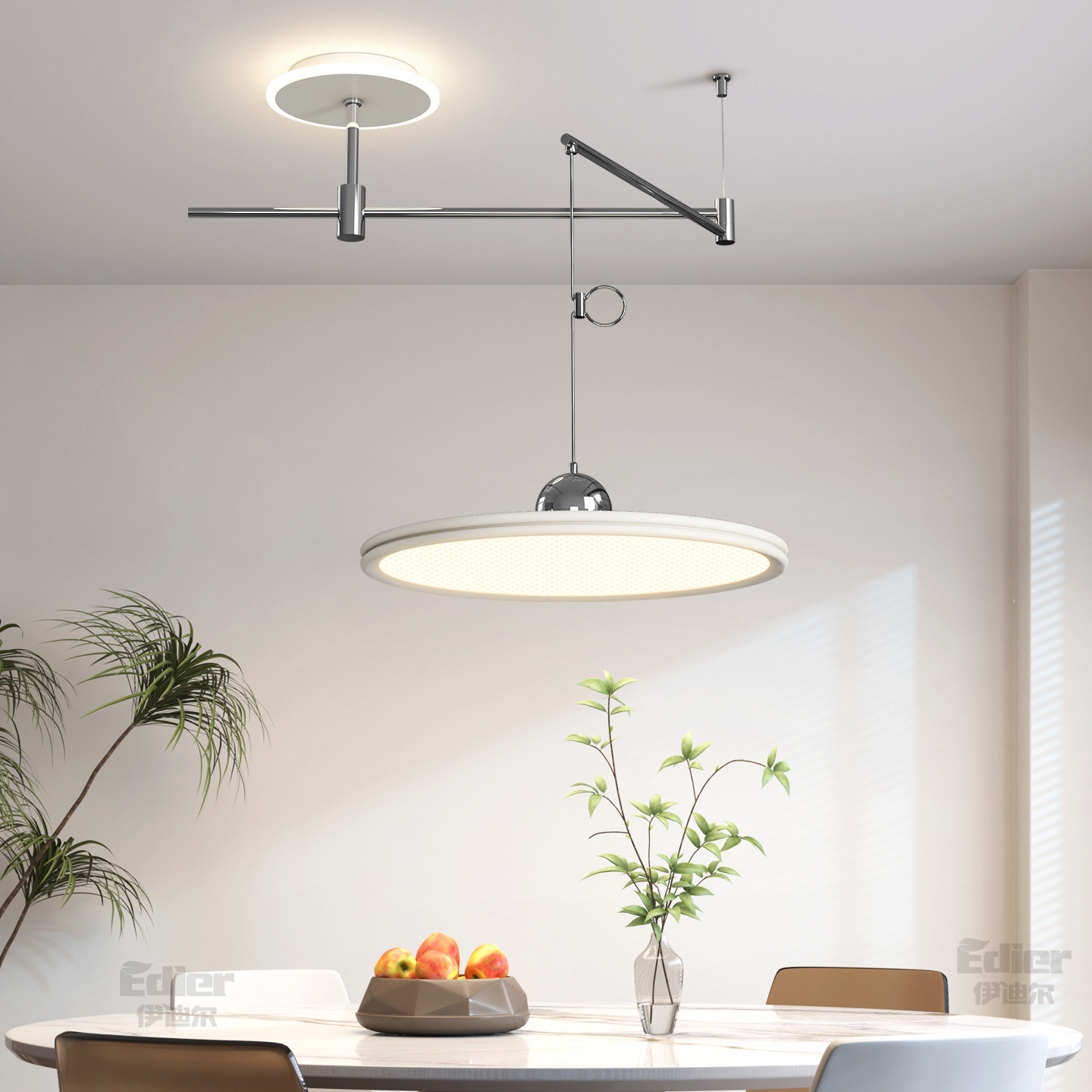 餐厅氛围吊灯高级感摇臂吊线灯