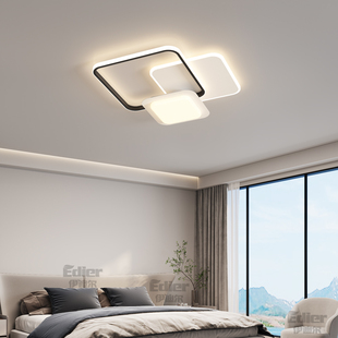 现代简约卧室吸顶灯大气北欧ins风护眼创意极简房间led全光谱灯具