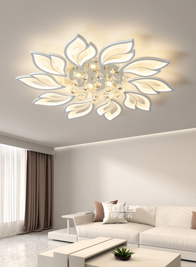 客厅灯现代简约大气led吸顶灯主灯大灯卧室房间轻奢水晶新款灯具