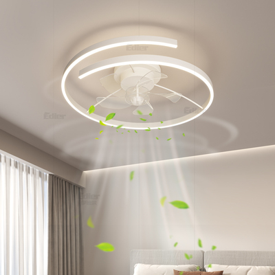 卧室灯现代简约创意个性主卧书房中山吸顶灯led护眼新款吊扇灯