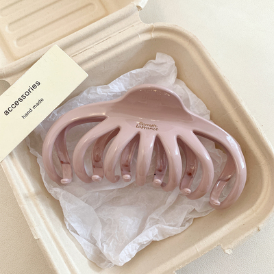 高级感紫色抓夹后脑勺盘发鲨鱼夹