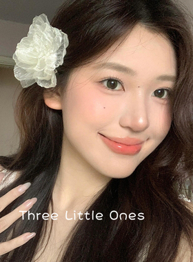 法式浪漫白色山茶花朵发夹女高级感精致侧边鸭嘴夹发卡海边头饰
