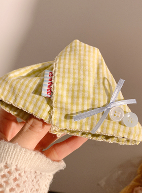 黄色格子三角贝壳抓夹大号发量大女高级感后脑勺鲨鱼夹韩系发夹