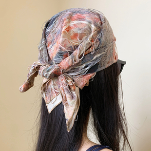 复古扎染包头三角头巾女高级感辣妹风亚文化沙漠度假风拍照头饰