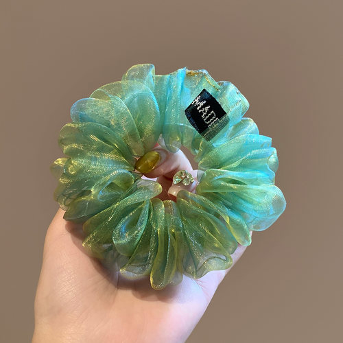 极光色~绿色网纱小肠发圈