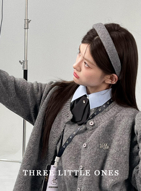 格雷少女韩系复古灰色发箍女洗脸高颅顶外出百搭简约发饰头箍秋冬