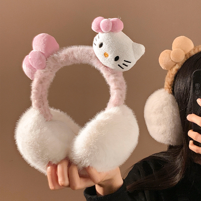 可爱粉色豹纹蝴蝶结Kitty耳罩