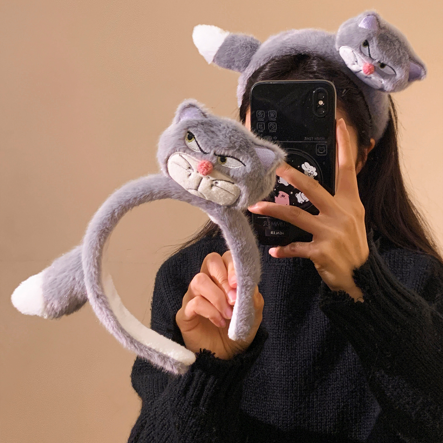 搞怪创意路西法猫咪毛绒发箍