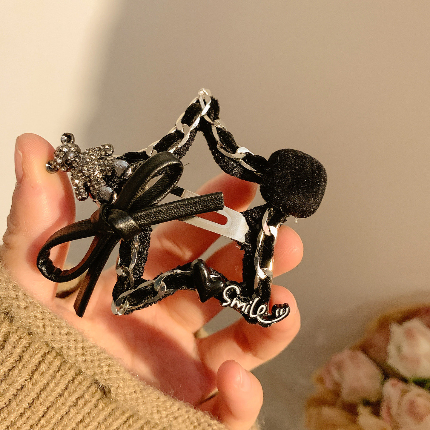 韩系小熊星星黑色发夹边夹侧边刘海夹女高级感夹子发卡百搭头饰,饰品/流行首饰/时尚饰品新,发饰,淘宝优惠券,粉丝福利购,淘宝优惠卷