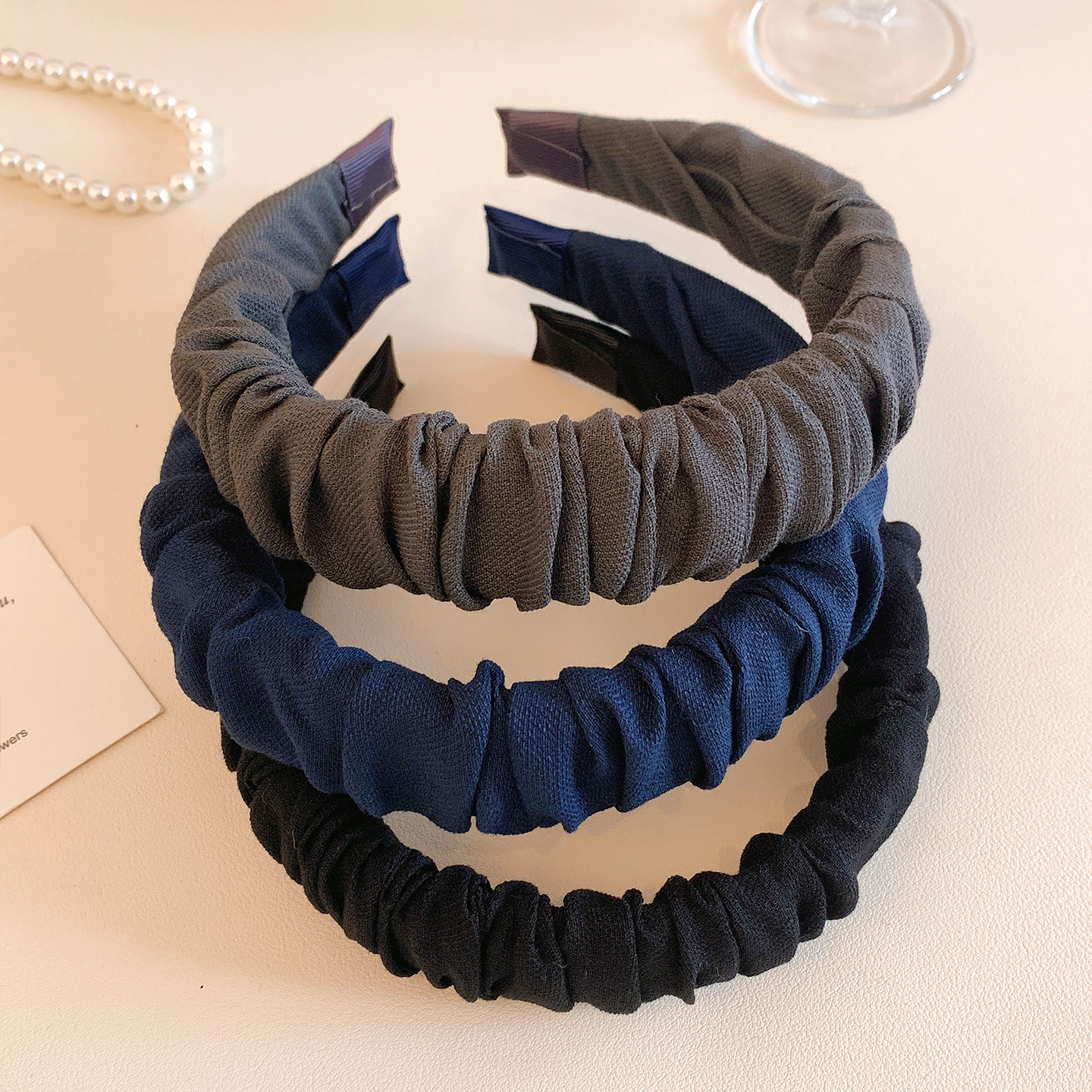 简约百搭褶皱布艺发箍