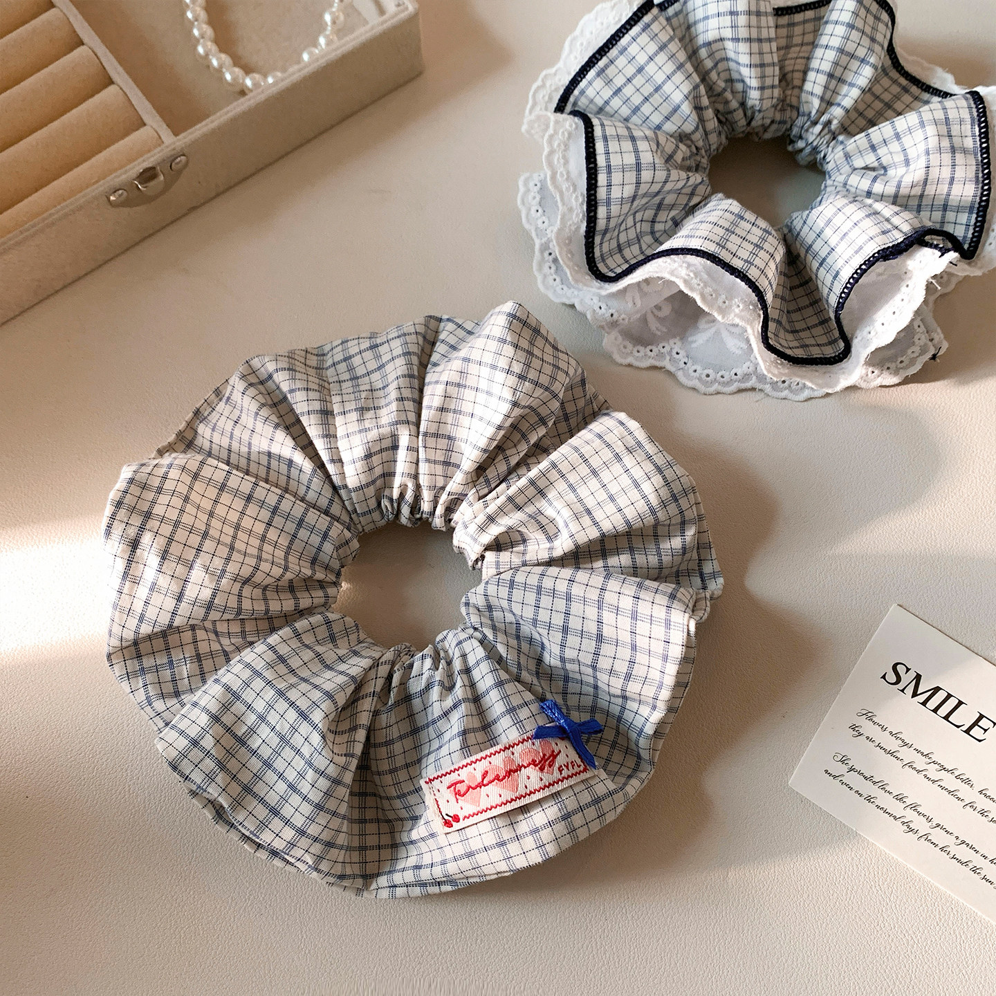 清新韩系格子大肠发圈女高级感百搭头绳2026新款扎头发发绳头饰,饰品/流行首饰/时尚饰品新,发饰,淘宝优惠券,粉丝福利购,淘宝优惠卷