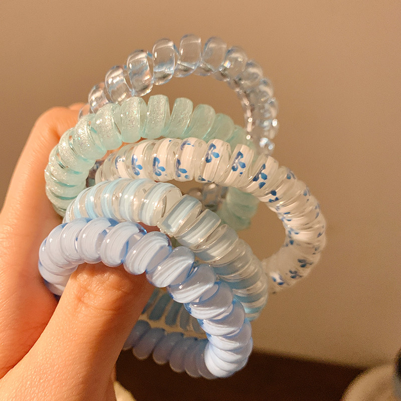 冰川蓝～透明蓝色电话线发圈女高级感发绳高弹力皮筋耐用头绳发饰,饰品/流行首饰/时尚饰品新,发饰,淘宝优惠券,粉丝福利购,淘宝优惠卷