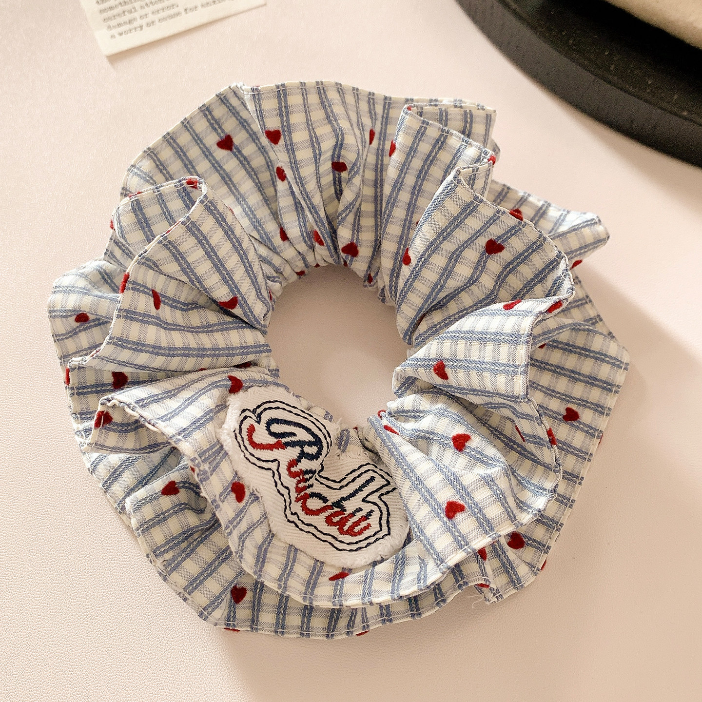 高级感蓝色条纹波点大肠发圈女慵懒风头绳扎头发超大丸子头发饰,饰品/流行首饰/时尚饰品新,发饰,淘宝优惠券,粉丝福利购,淘宝优惠卷