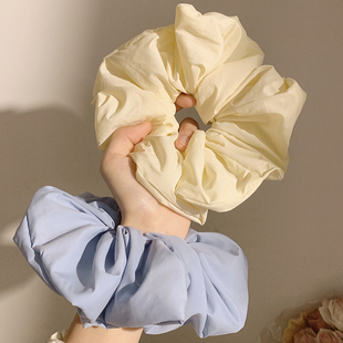 绵绵泡芙 奶油色云朵大肠发圈女高级感韩系丸子头发饰头饰超大号