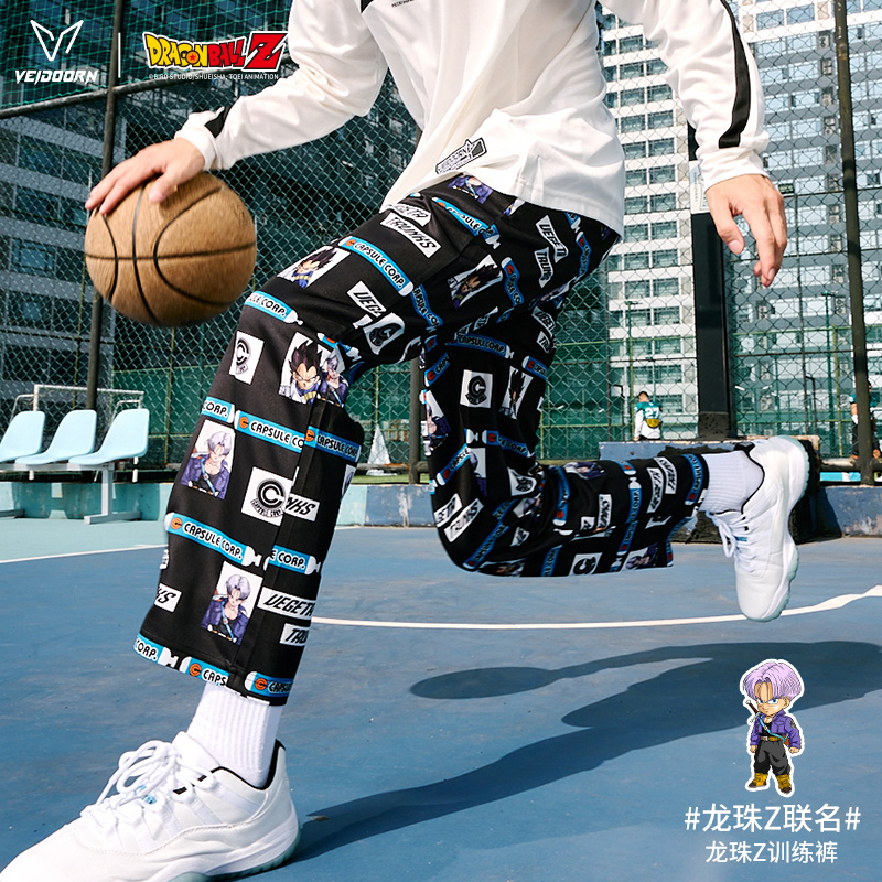 维动龙珠Z联名花裤子九分男秋美式篮球训练运动长裤直筒休闲卫裤V