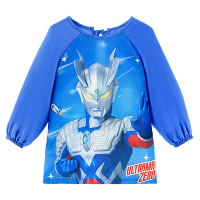 奥特曼儿童罩衣画画反穿衣围裙