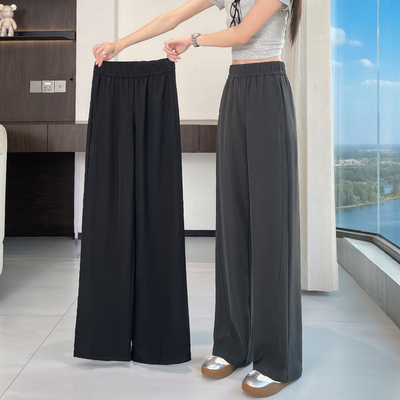 天丝西装阔腿裤女夏薄款直筒裤子