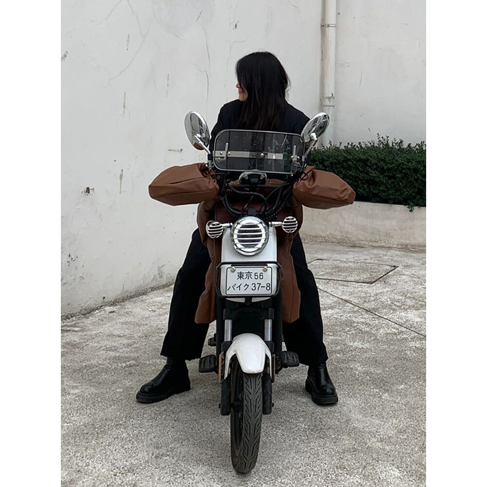 电动车挡风被分体冬季款摩托车挡风被女士加绒加厚防水防寒防风罩