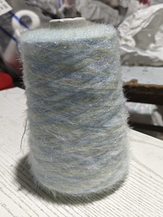 新品亲肤柔软闪光猫毛仿貂长毛毛线配线羽毛手工针织围巾帽子玩偶