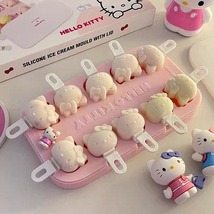 可爱HelloKitty雪糕模具家用食品级软硅胶冰格制冰盒冻冰块神器