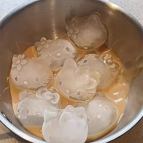 HelloKitty冰格制冰盒家用食品级硅胶冰块模具大容量储冰盒模具