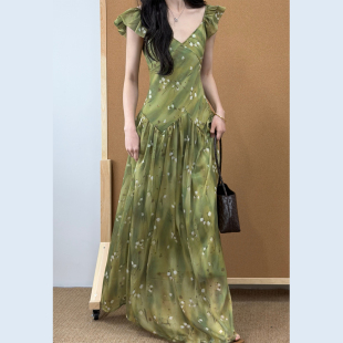 暮时衣匠2026多巴胺颜色 盛夏高级感度假裙晕染感连衣裙