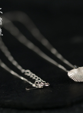 纯银树叶吊坠森系生日礼物锁骨链