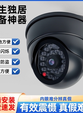 假监控器仿真假摄像头带语音防贼路灯摄像头室外探头模型防偷盗带