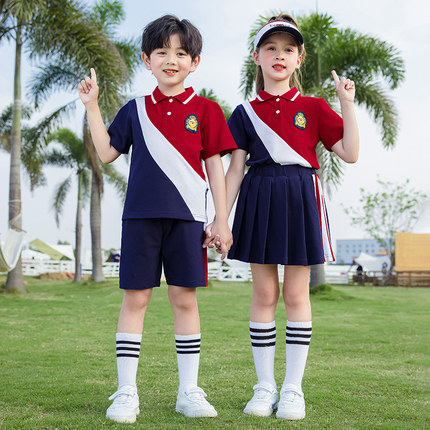 幼儿园园服夏装纯棉短袖毕业儿童运动会班服夏季套装小学生校服