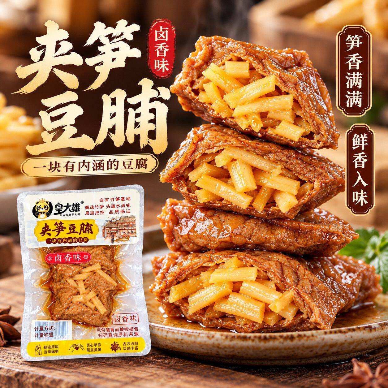 夹笋豆脯香辣味卤香味解馋小零食