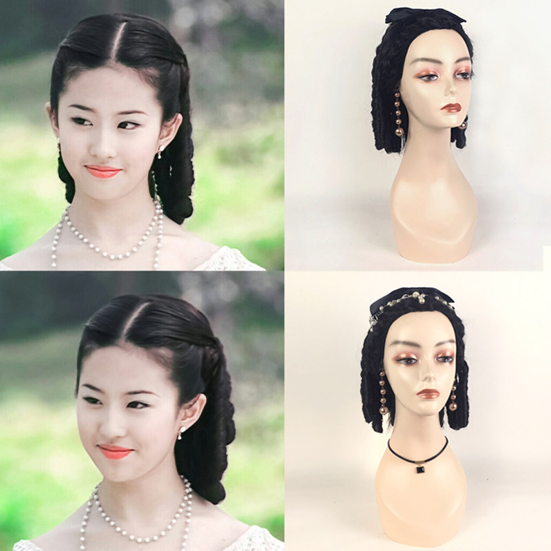 螺旋卷假发包蝴蝶结公主卷马尾舞台戏剧民国旗袍上海滩复古油条卷