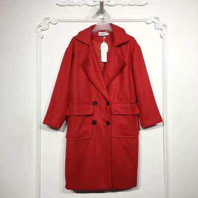 潮系列 8128S064 时尚毛呢外套品牌女装折扣颦