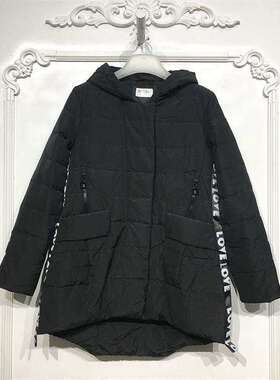 潮系列 D86338 时尚长款羽绒服品牌女装折扣颦