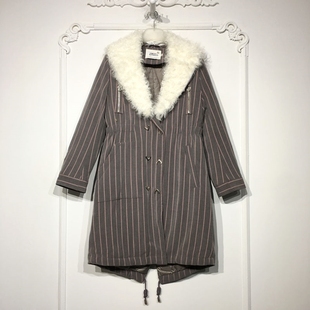 真毛领羽绒服品牌女装 时尚 折扣颦 8279S032 潮系列