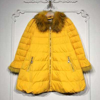 潮系列 8280S007 时尚真毛领羽绒服品牌女装折扣颦